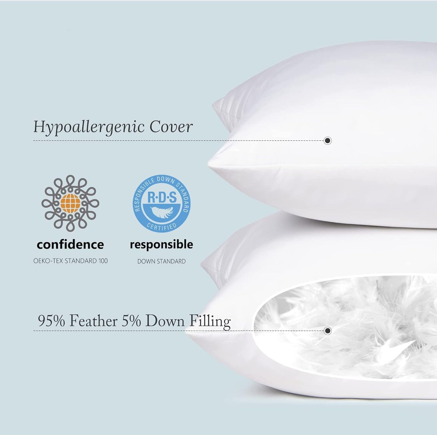 Down Feather Premium Pillow Inserts